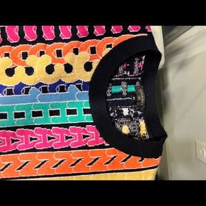 Chanel Navy Multicolour Cashmere Logo Intarsia Jumper